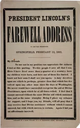 Presidentti Lincolnin jäähyväispuhe vanhoille naapureilleen, Springfield, 12. helmikuuta 1861