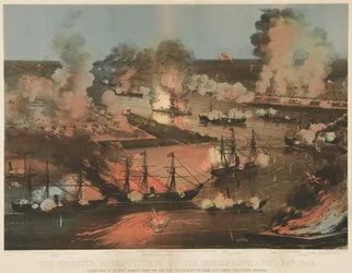 Splendid Naval Triumph of the Mississippi, pubi. 1862 (väri litho)
