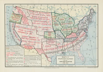 Orjuuden asema Yhdysvalloissa, 1775-1865, Woodrow Wilsonin teoksesta "Division and Reunion, 1829-1889", 1893