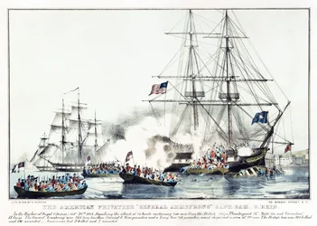 Amerikkalainen sotamies "Kenraali Armstrong" kapteeni Sam C. Reid (väri litho)