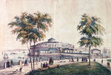 Castle Garden Batteryssä, kaivertanut D.W. Lewis