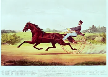 Juhlittu hevonen, George M. Patchen, The Champion of the Turf, kaiverrus Nathaniel Currier (1813-88) ja James Merritt Ives (1824-95), 1860