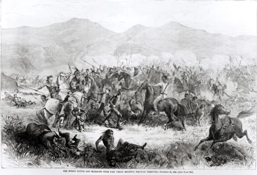 Intiaanitaistelu ja verilöyly lähellä Fort Philip Kearneytä, Dakotah Territory, 21. joulukuuta 1866