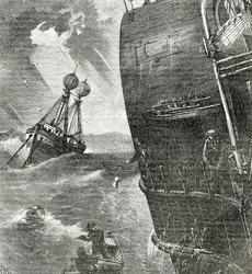The Light-Ship ja Incoming Steamer, etukappaleen kuva Appletons Journalista, 4. toukokuuta 1872