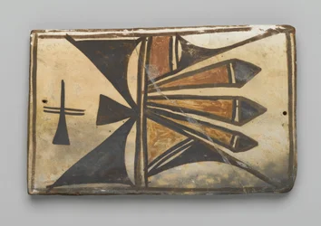 Laatta, Hopi Peoplen valmistama Mesassa, Arizonassa (savi ja liuku)