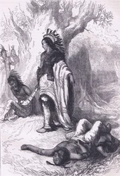 Uncas ja Miantonomoh (1643), kuvitus Cassell