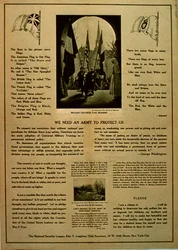 Tarvitsemme armeijan suojelemaan meitä, Kansallisen turvallisuusliiton propagandalehtinen, n. 1914-1818