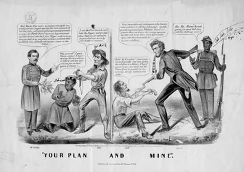 Sinun suunnitelmasi ja minun, julkaisija Currier ja Ives, New York, n. 1864