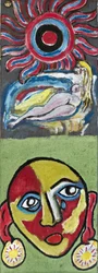 NUDE AND FACE, 2012 (akryyli juuttikankaalle puukehykseen pingotettuna)