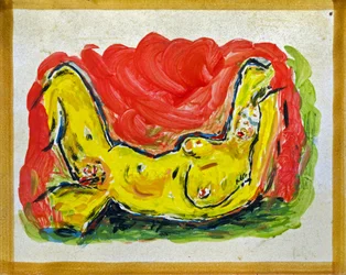 OUTRAGE TO EGON SCHIELE, 2012 (öljy keraamiselle laatalle)