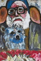 SELF PORTRAIT WITH LISA, 2012 (akryyli juuttikankaalle puukehykseen pingotettuna)