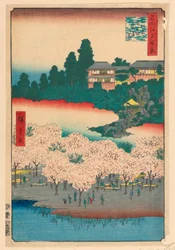Kukkapaviljonki, Dango Hill, Sendagi (Sendagi, Dango-zaka Hana-yashiki) Sarjasta Sata kuuluisat näkymät Edoon