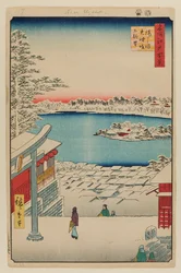 Näkymä kukkulan laelta, Yushima Tenjinin pyhäkkö