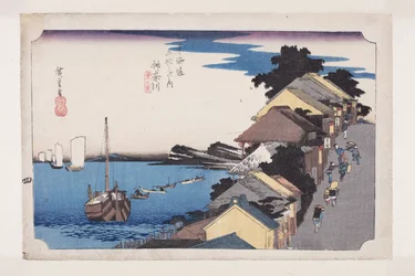 Kanagawa: Näkymä pengerrykseen (Kanagawa, dai no kei) (värillinen puupainatus)