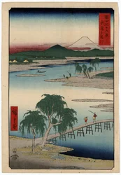 Tamagawa-joki Musashin maakunnassa, Japanissa.