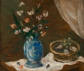 Asetelma kukkien kanssa - Vase bleu