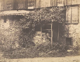 [Rustic Building with Man Under Trellis], n. 1853.