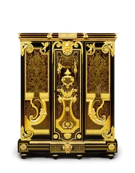 Louis XIV petit armoise, n. 1700–1710 (ormolu, messinki, kilpikonnankuori, eebenpuu ja intarsia)