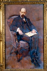 Muotokuva Emile Vanderveldestä (1866-1938) belgialainen poliitikko, sosialistivaramies Luonnos Andre Cluysenaarista (1872-1939) 1915 su. 0,88 x 0,53 m Pariisin Orsayn museo