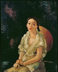 Istuva maalarin veljentytär, n.1931 (öljy kankaalle) (ks. myös 287563)