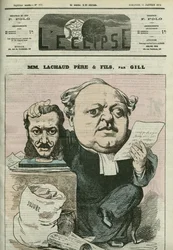 Sarjakuva Charles Lachaud (1817-1882), ranskalainen lakimies. Kansi "" L