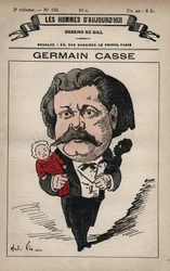 Sarjakuva Germain Cassesta (1837-1900), ranskalainen poliitikko, elokuvasta "Les Hommes d