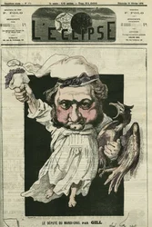 Eugène Rouher (1814-1884), ranskalainen poliitikko, bonapartistisen puolueen johtaja. Gillin tekemä "L