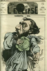 Leon Gambetta (1838-1882), ranskalainen poliitikko. Kansi "" L