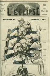 Syödään preussia kenraalien Le Boeuf (1806-1893), Mac-Mahon (1808-1893), Francois Achille Bazainen (Francois-Achille) kanssa