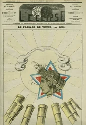 Venuksen (tasavallan) kulku ennen aurinkoa (monarkia) vuonna 1874. Kansi Gillin teoksessa L