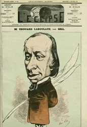 Edouard Rene de Laboulaye (1811-1883), ranskalaisen juristin, runoilijan ja poliitikon muotokuva, hän oli myös Vapaudenpatsaan keksijä. Kansi "" L