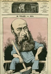 Muotokuva Henri Louis Tolainista (1828-1897), ranskalaisesta kaivertajasta ja poliitikosta. Kansi "" L