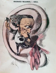 Richard Wagner halkaisee maailman tärykalvon, kuvitus "L