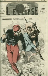 Kansalliset kengät, Otto von Bismarck (1815-1898) vaihtaa saappaansa Moselin puukenkiin. "L