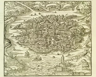 Quinsain kaupunki (nykyisin Tianjin), Andre Thevetin kaiverrus La Cosmographie Universellesta (Universal Cosmography)