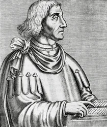 Muotokuva Philippes de Comminesista (noin 1445-noin 1512), historioitsija ja diplomaatti, kaiverrus teoksesta The True Portraits and Lives of Illustrious Men