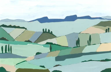 Charmin hills, 2024 (akryyli paperille)