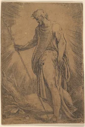 Apostoli kädessään sauvaa vasemmalle päin, n. 1540-60.