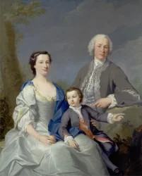 Sir Robert ja Lady Smyth sekä heidän poikansa Hervey, noin 1738-39 (öljy kankaalle).