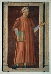 Dante Alighieri, runoilija, maalattu (maalaus kankaalle)