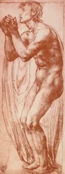 Mieshahmon tutkimus; piirustus Andrea del Sarto. Piirustus- ja grafiikkakaappi, Uffizi-galleria, Firenze