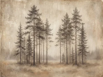 Sumuisen mäntymetsän luonnos
