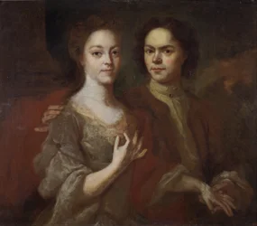 Omakuva vaimon kanssa, c. 1729