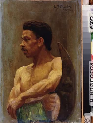 värvätty. Andrei Petrovitš Rjabuškin (Riabutchkin) (1861-1904) maalaus öljy kankaalle