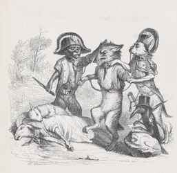 Tämän hyökkäyksen kirjoittaja on herkkä pieni susi elokuvasta Scenes from the Private an..., noin. 1837-47.