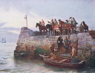 Kadonnut syy: James II:n lento Boynen taistelun jälkeen 1690, esimerkki teoksesta "British Battles on Land and Sea"