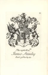 Oikean arvoisen James Stanleyn vaakuna ja vaakuna