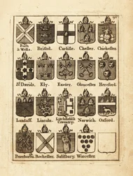 Bath & Wellsin, Bristolin, Carlislen, Chesterin, Chichesterin jne. piispojen vaakuna