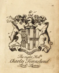 Oikeanpuoleisen Charles Townshendin vaakuna, Lord Lynne, 3. varakreivi Townshend