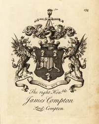 Oikeanpuoleisen James Comptonin, Lord Comptonin, Northamptonin 5. jaarlin vaakuna